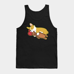 Cute Corgi and Bear Tank Top